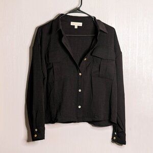 the LINE of Style Black Button-Down Blouse – Size M